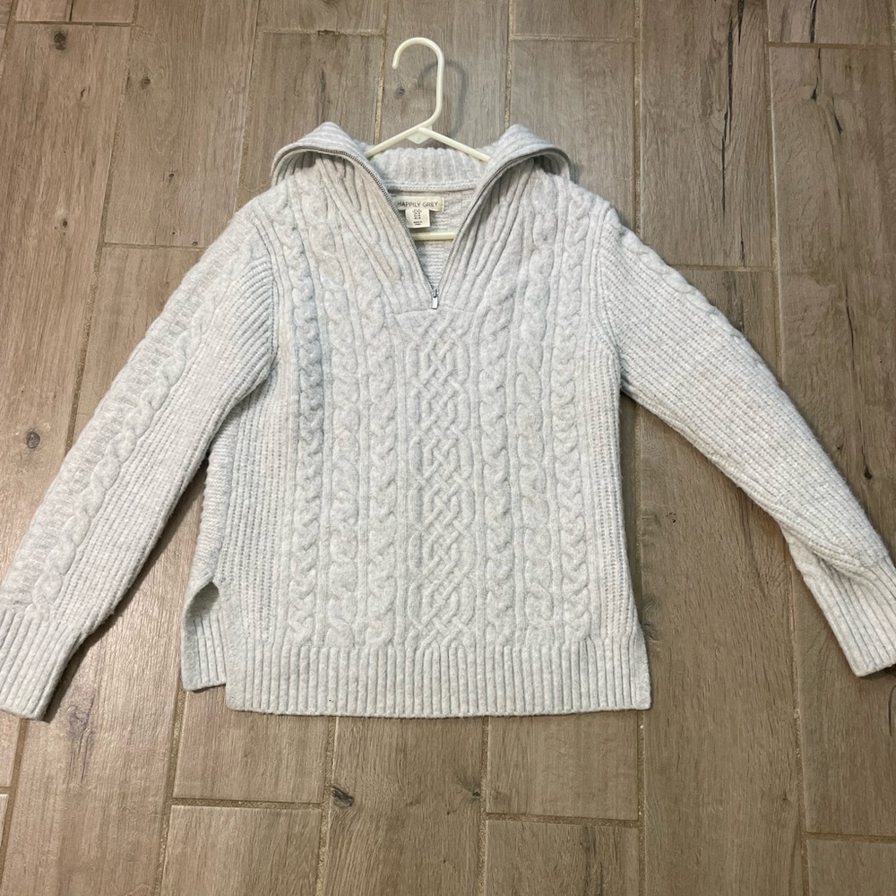 wool collared sweater